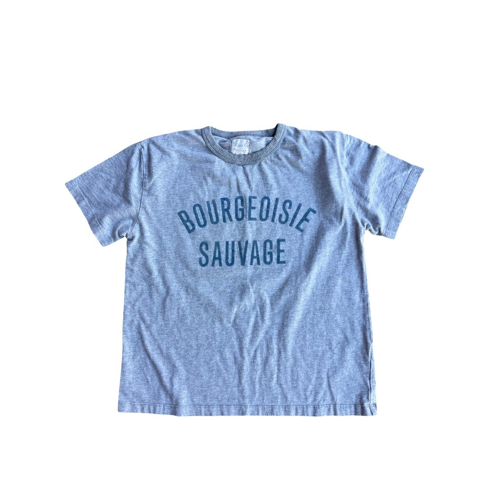 Clare V. x Monoprix Bourgeoisie Sauvage Graphic Sz S Tee Grey French Chic Luxury